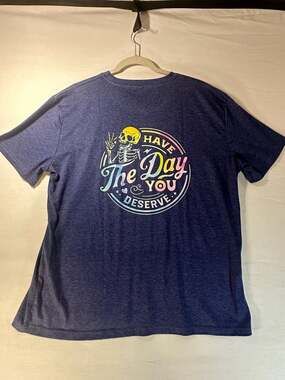 Have The Day You Deserve Skeleton Graphic T-Shirt Navy Heather